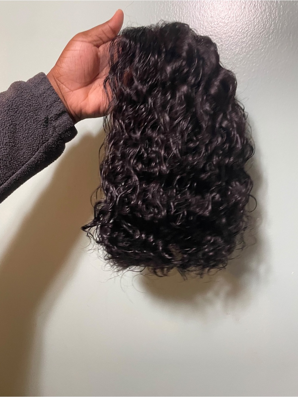 Natural Curly Clip-In Hairpiece - Dark Brown